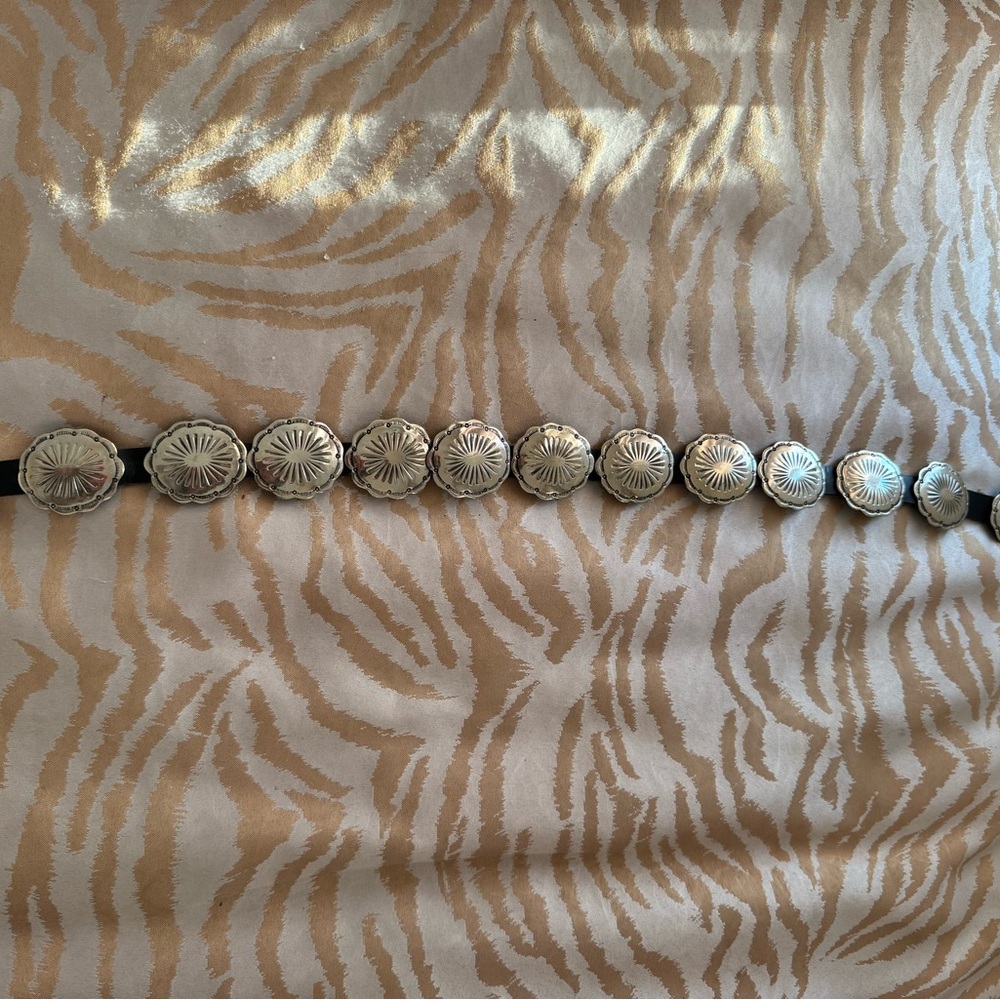 Vintage real 100% silver concho belt handmade in Mexico - Picture 4 of 4